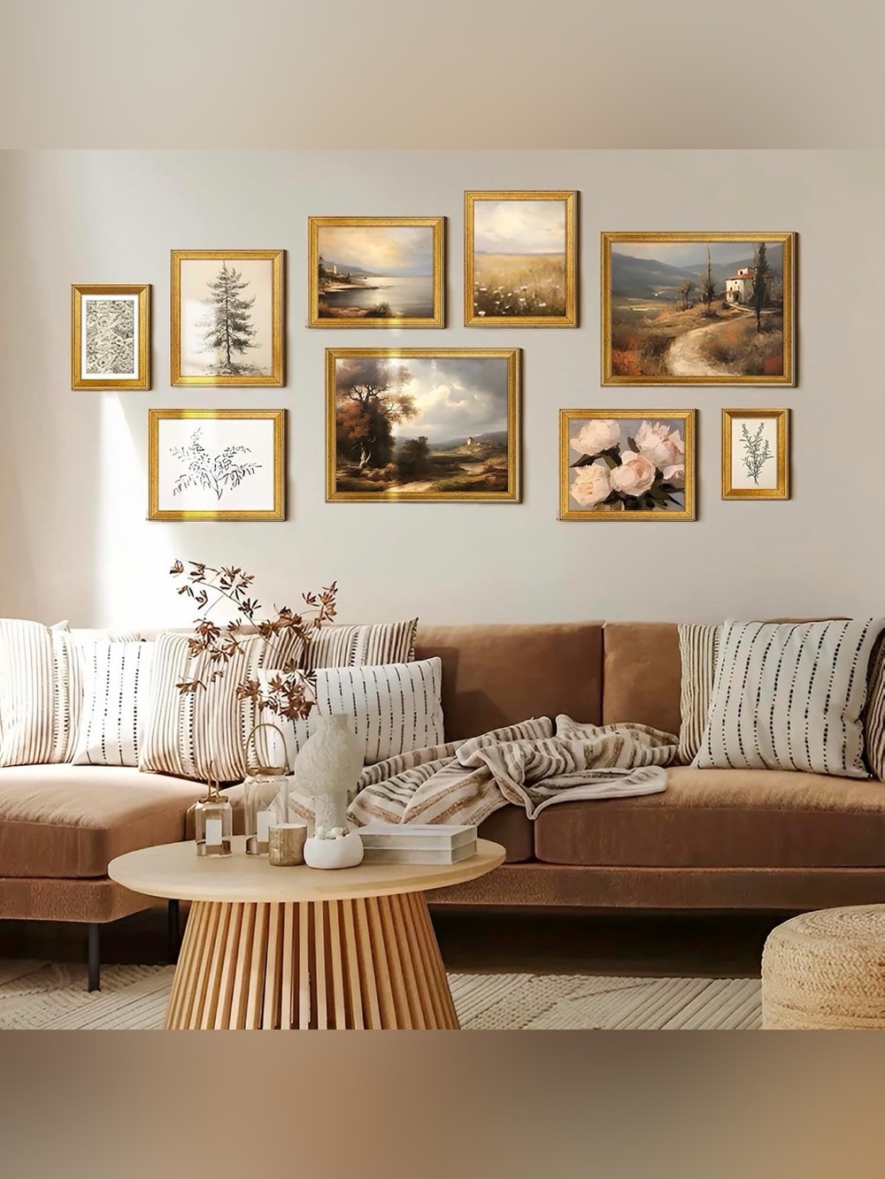 TWING 11x14 Vintage Gold Picture Frame 8x10 Mat Rustic Home Decor - Picture 2 of 7